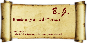 Bamberger Józsua névjegykártya